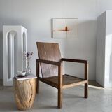 Armchair in natural wood (teak) minimalist design