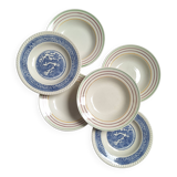 6 vintage soup plates