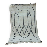 Authentic Beni Ourain Rug 250x150 cm - Black and White Geometric Design