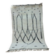 Authentic Beni Ourain Rug 250x150 cm - Black and White Geometric Design