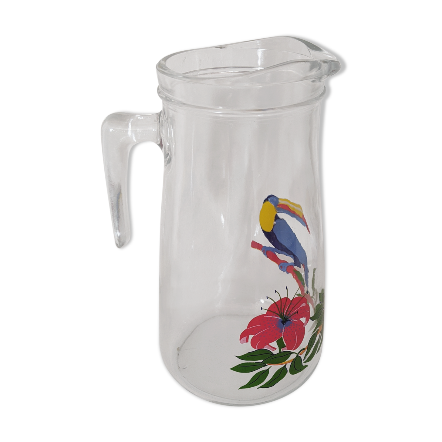 Tropical glass pitcher