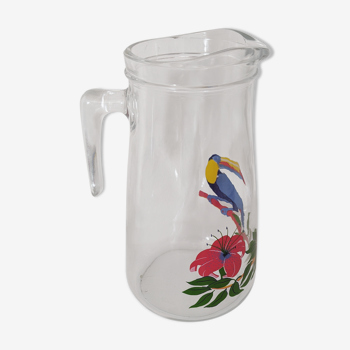 Tropical glass pitcher