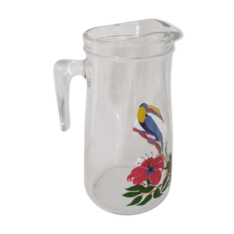 Tropical glass pitcher