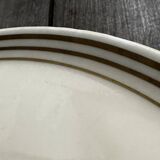 Lanternier & Co Limoges - Art-Deco Round Dish with Gold Trim, Diameter 33 cm