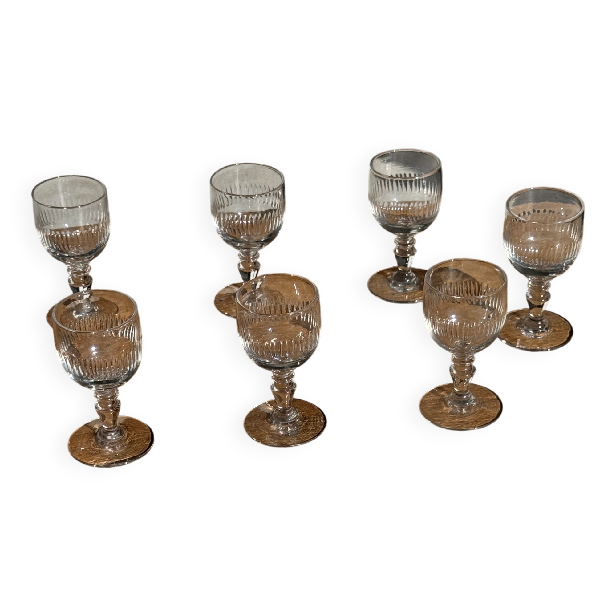 Set of 5 mini liqueur glasses on a stem H10 D8
