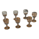 Set of 5 mini liqueur glasses on a stem H10 D8