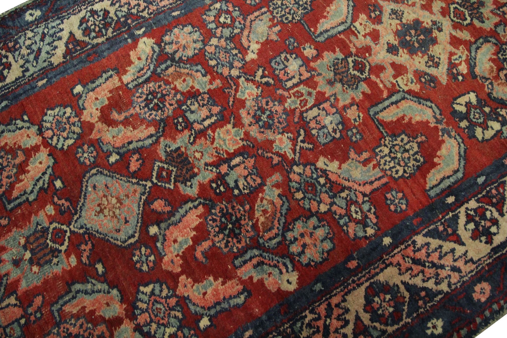 Indian runner rug, long handwoven  mahal carpet  95x447cm