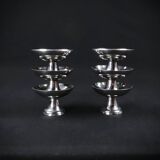 6 stainless steel ice cream bowls on foot stainless steel dessert service