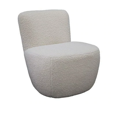 White curly wool armchair