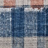 85x325 cm Runner Rug, Blue Terracota Hand made Rug, Made With Wool.