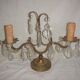 Pair of Girandoles, bronze table lamps & crystal early twentieth