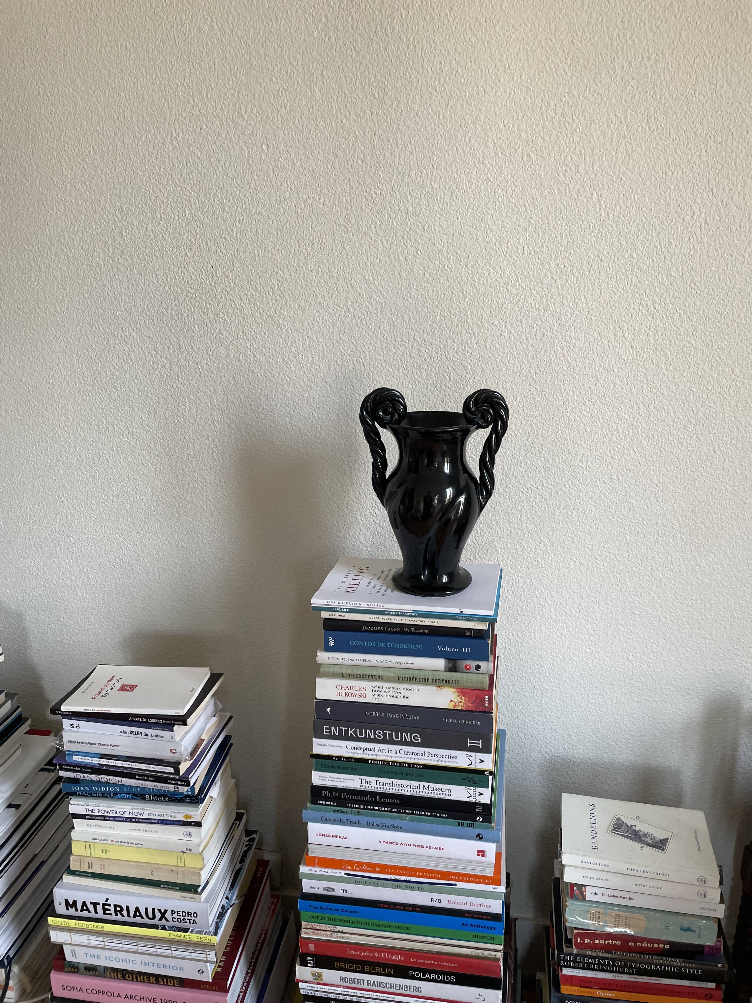 Vallauris black vase