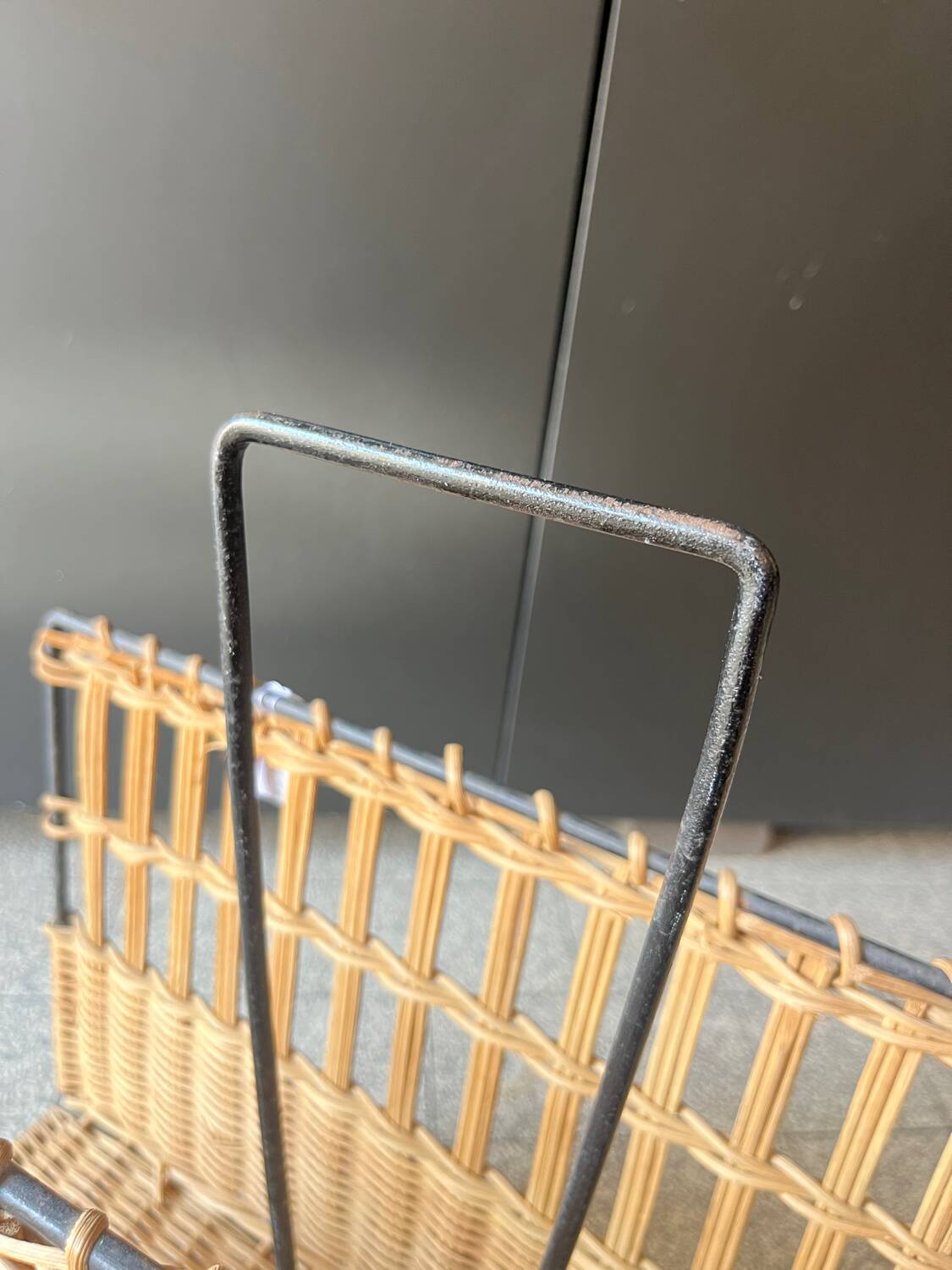 Rattan magazine rack