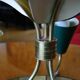 Vintage tri-color chandelier in lacquered steel and brass