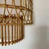Rattan wall lamp, pair