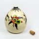 Art Deco vase Orchies, enamels on crackled background, stylised flowers