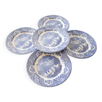 Set of 5 blue English plates – EIT England