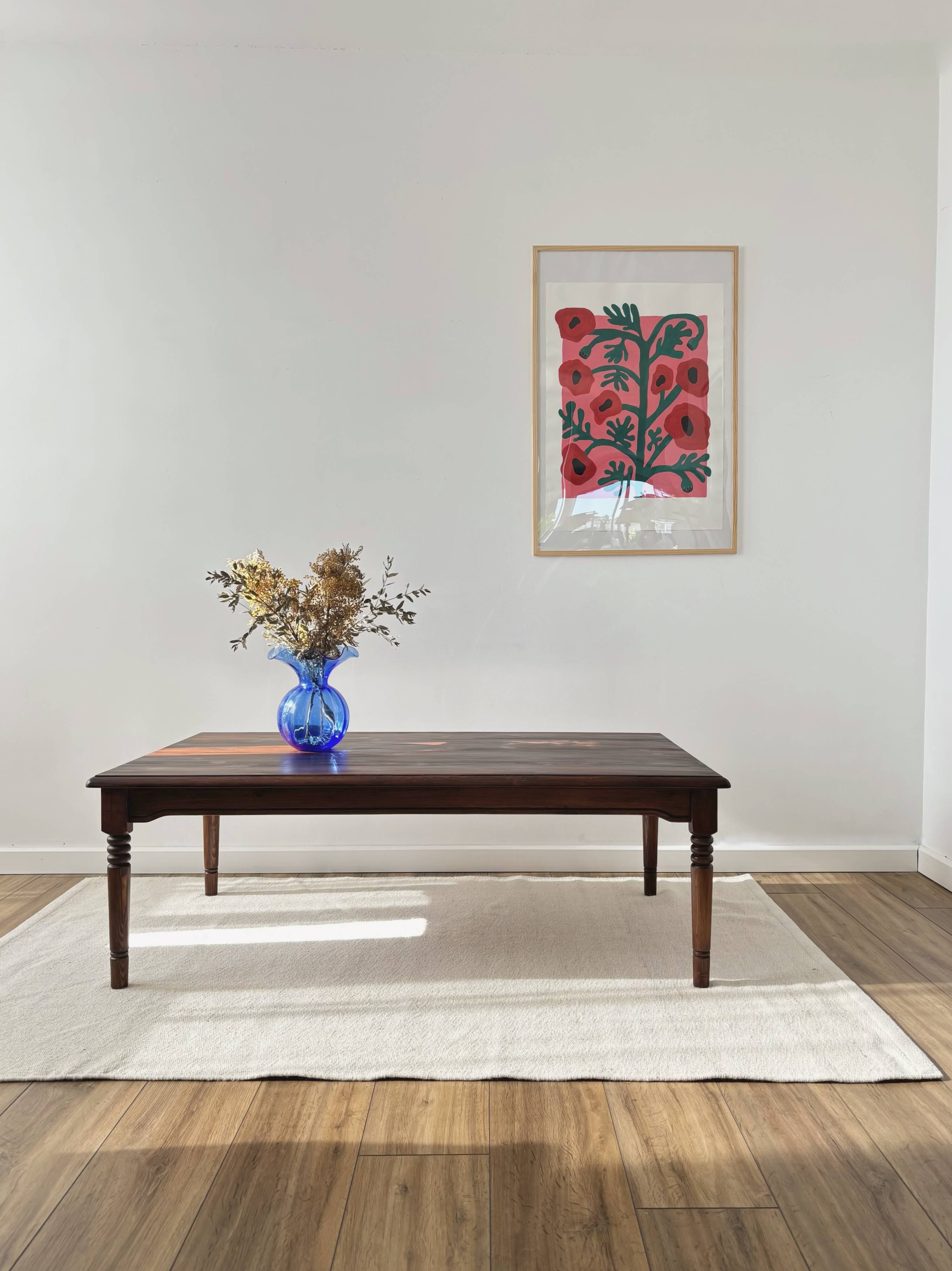 Grande table basse style cottage ferme ancienne renovée