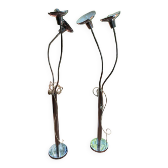 Floor lamp, two arms, modular in the Pierre Folie style