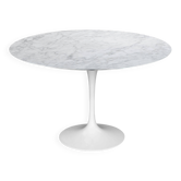 Originele ronde Knoll Tulip eettafel (120cm) Arabescato mat NIEUWSTAAT!!