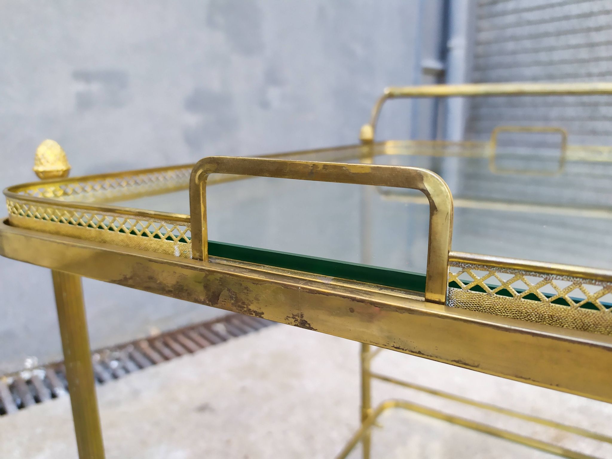 Golden brass cart