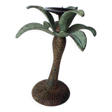 Ancien bougeoir en forme de palmier en métal patiné