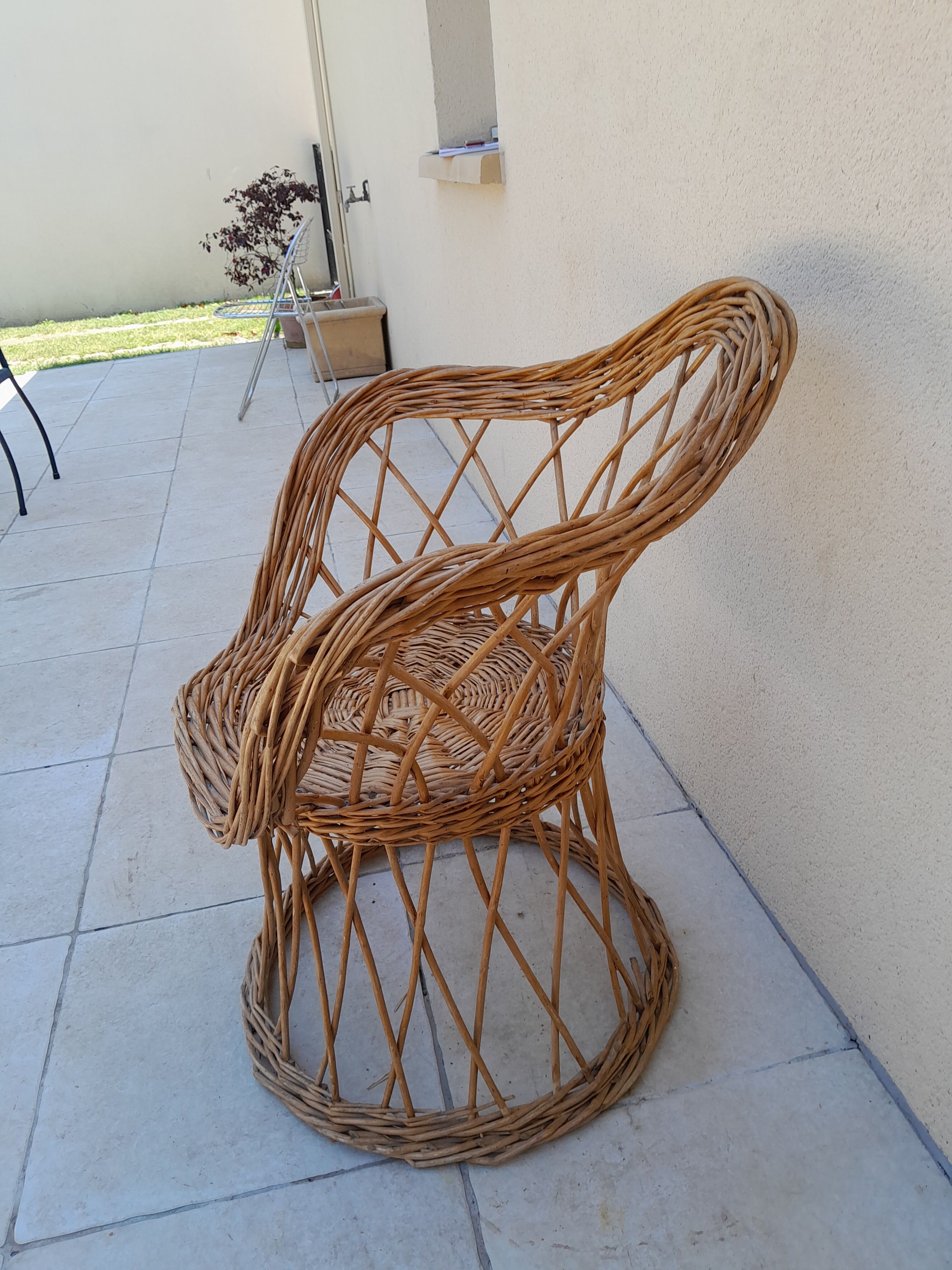 Vintage wicker armchair