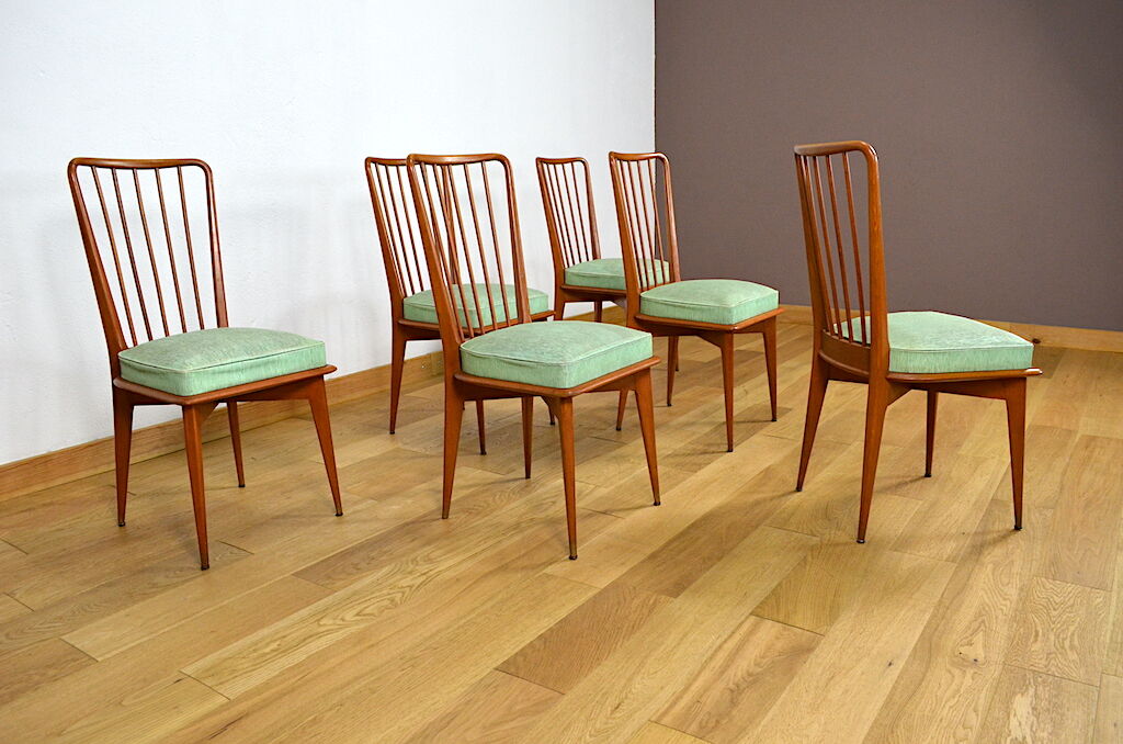 6 Chaises Vintage de Charles Ramos Édition Castellanata 1960