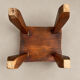Vintage sculptural solid wood stool, brutalist style.