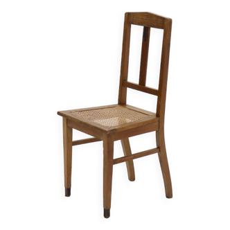 Amsterdam School Oak and Cane Chair 1920s