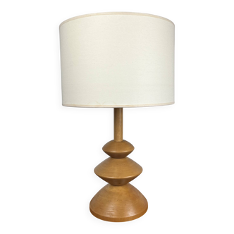 Light wood table lamp, 1980, minimalist style