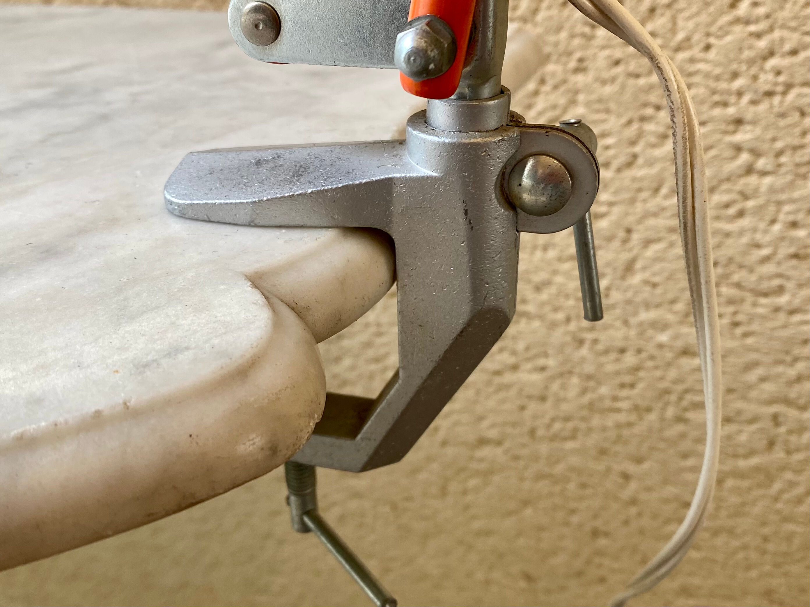 Office lamp architect aluminor France vintage 70s orange