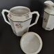 Tea set six cups Limoges porcelain floral decoration