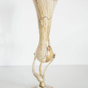 Vintage mid-century artistic vase, beige sand, Murano glass, Europe, 1970.