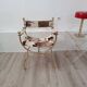 Leather and brass side chair by Simon Disegno Italy 1970s