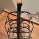 Metal bottle basket and wooden handle