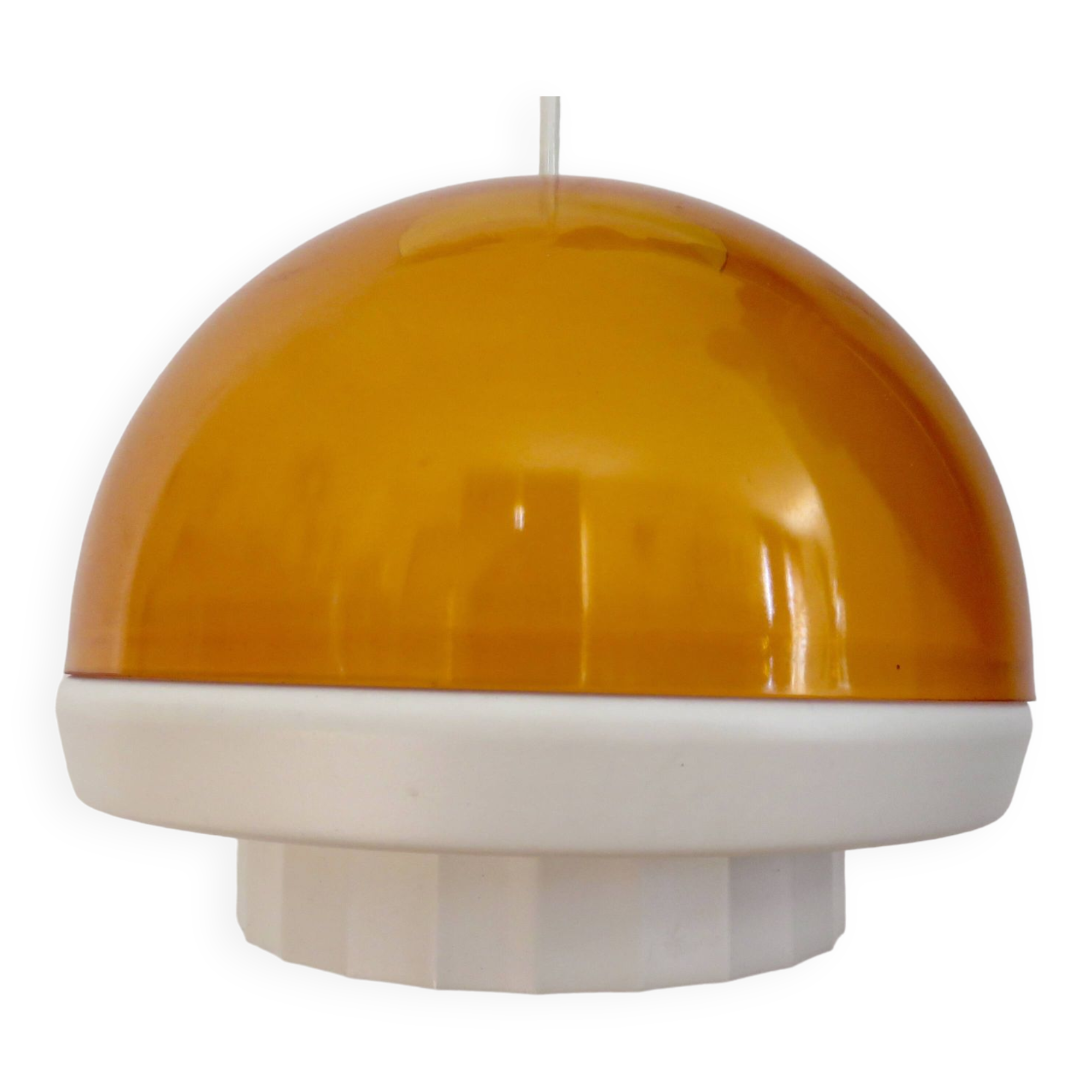 Orange plexiglass pendant light 1970