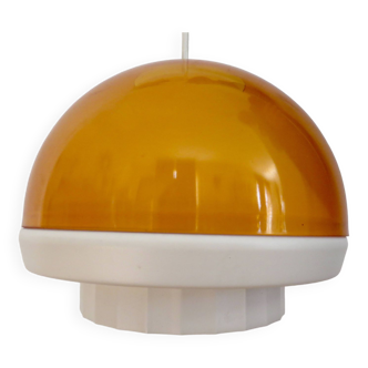 Orange plexiglass pendant light 1970