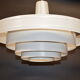 Satin white lacquered metal hanging from the 1960s