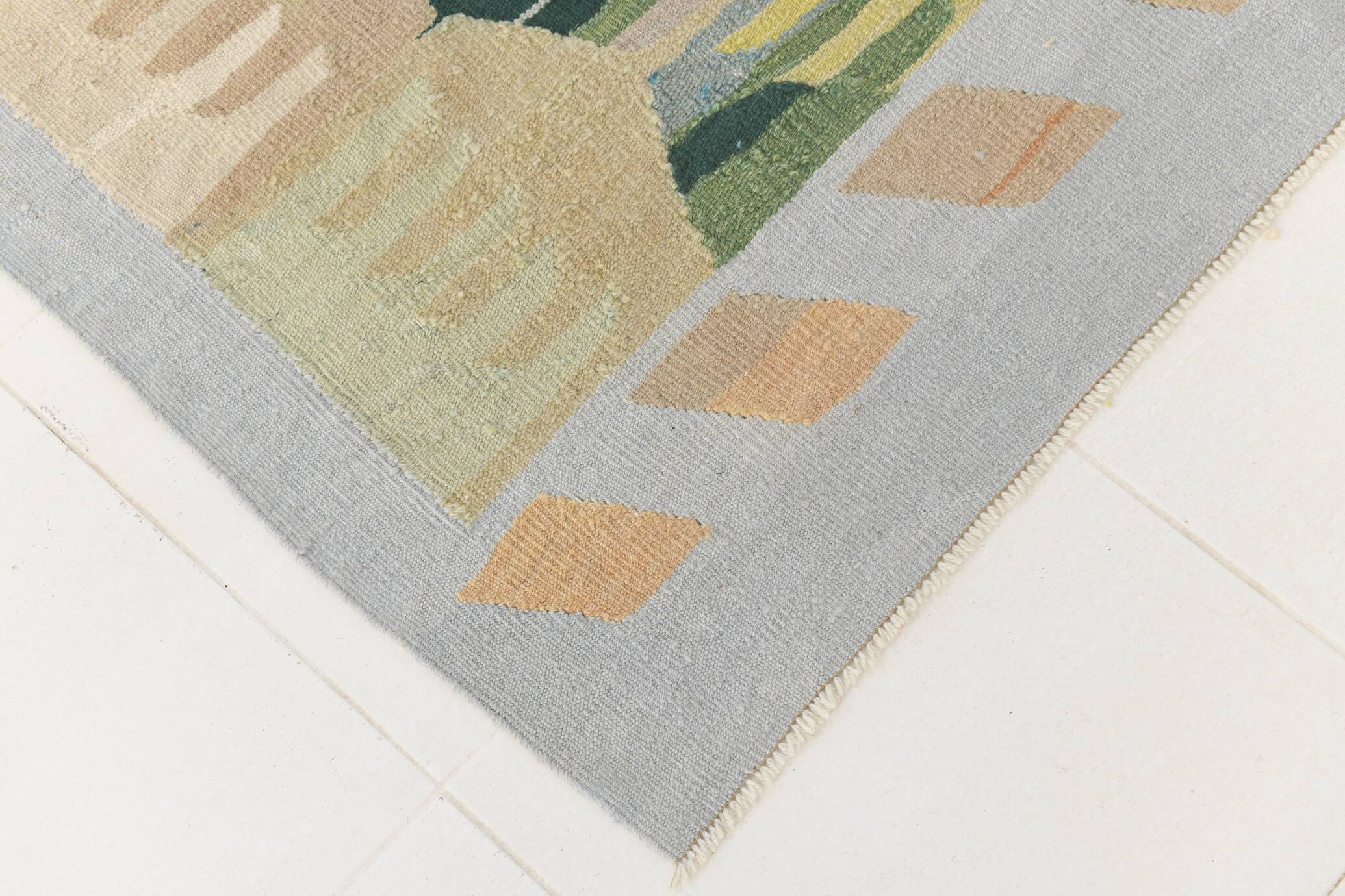 Geometric Multicolor Vintage Kilim Rug, 270x352Cm
