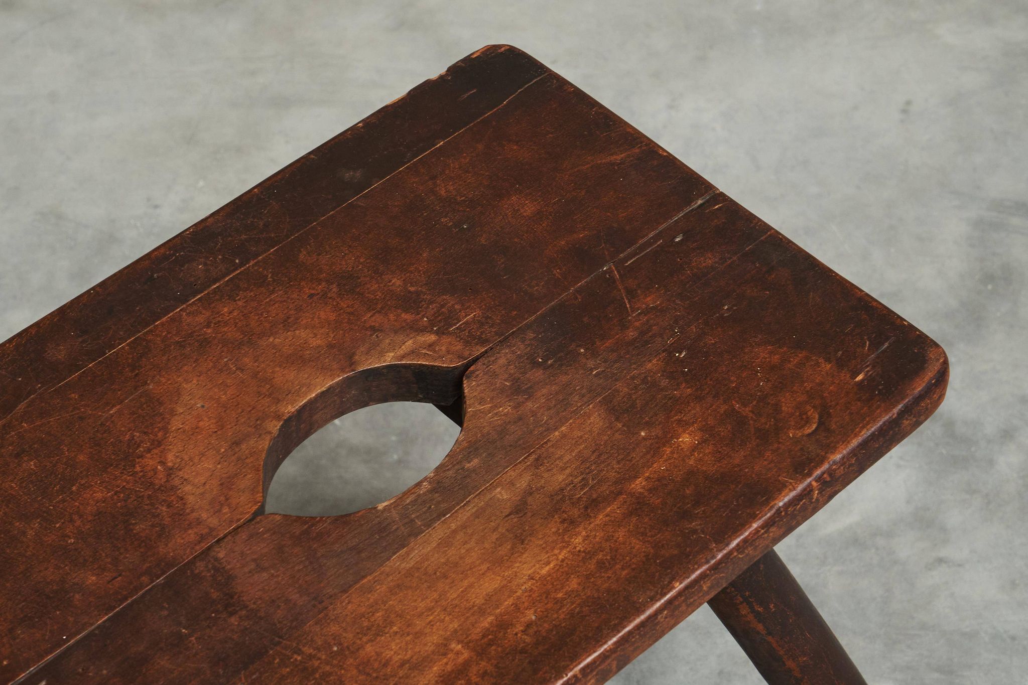 Stool or solid wood side table, mid-century style, 1950s