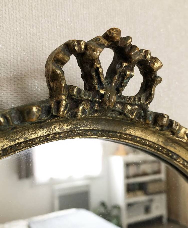 Large vintage oval mirror