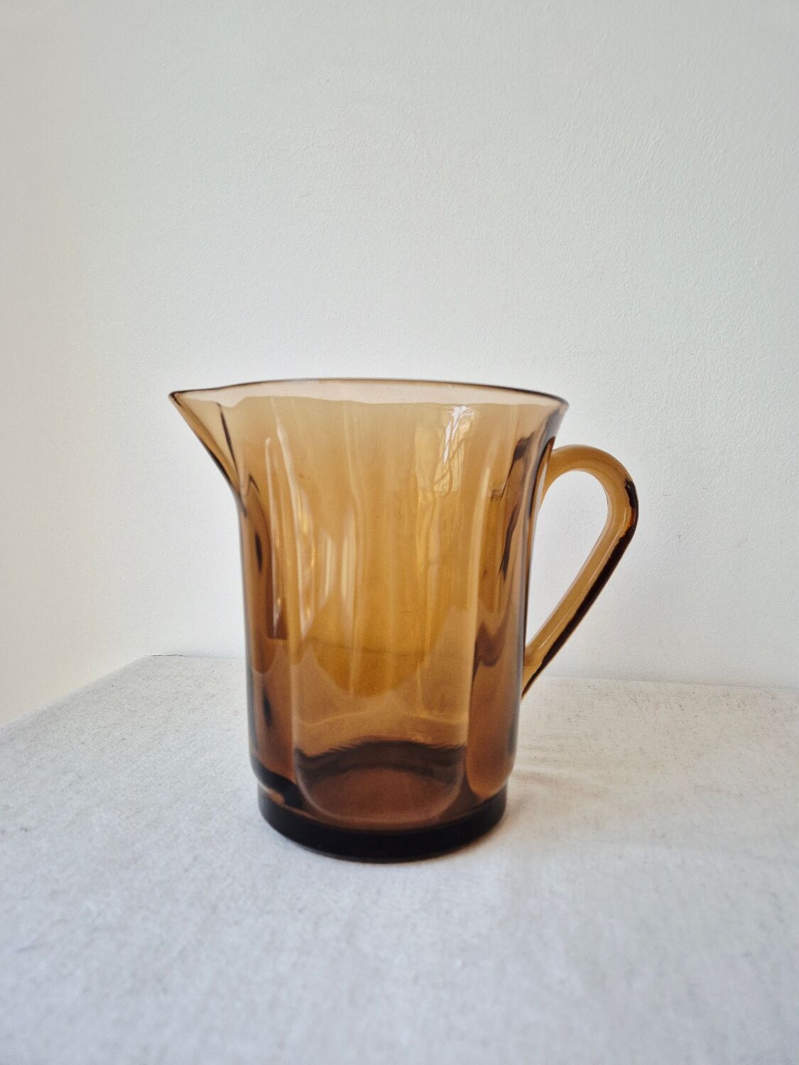 Vintage amber glass pitcher '1970s - Duralex France