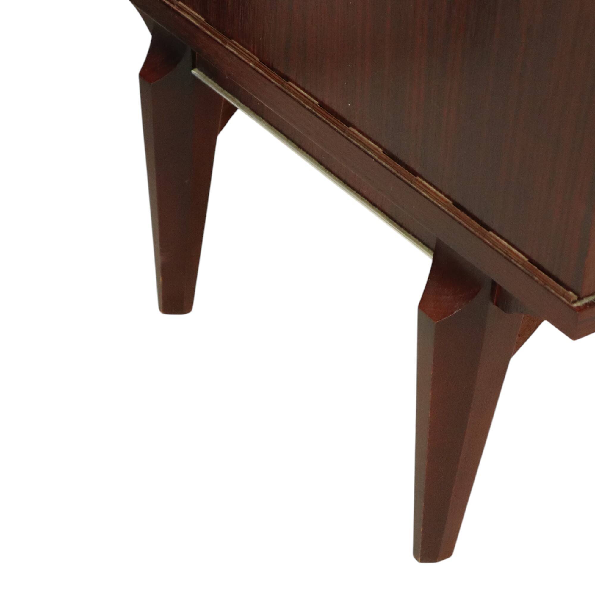 Pair of Vintage Bedside Tables Veneer Wooden Night Tables