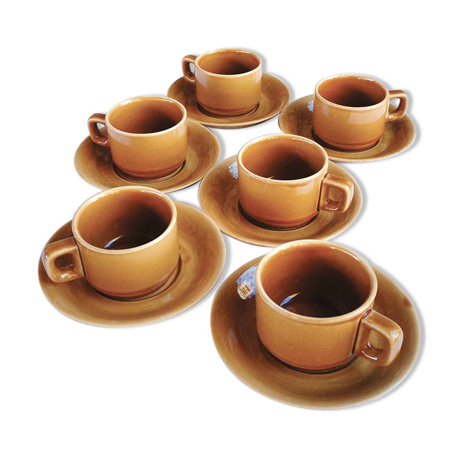Set of 6 tea cups / glazed ceramic coffee