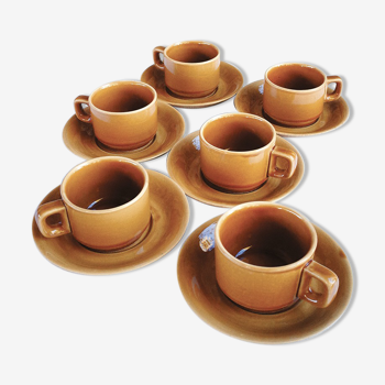 Lot de 6 tasses à thé café céramique vernissée