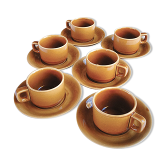 Set of 6 tea cups / glazed ceramic coffee