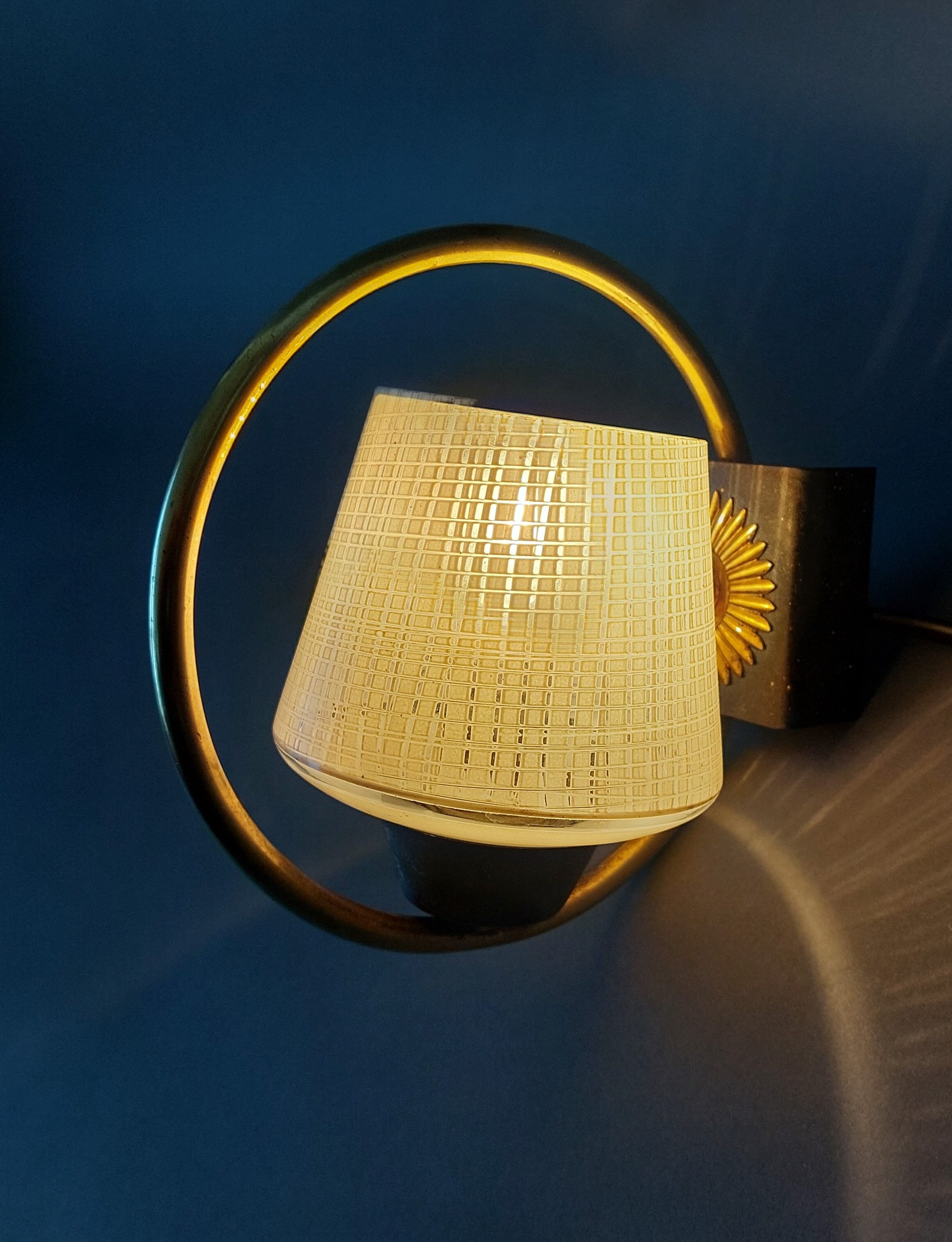 Night light 1960 in brass and black metal Vintage.