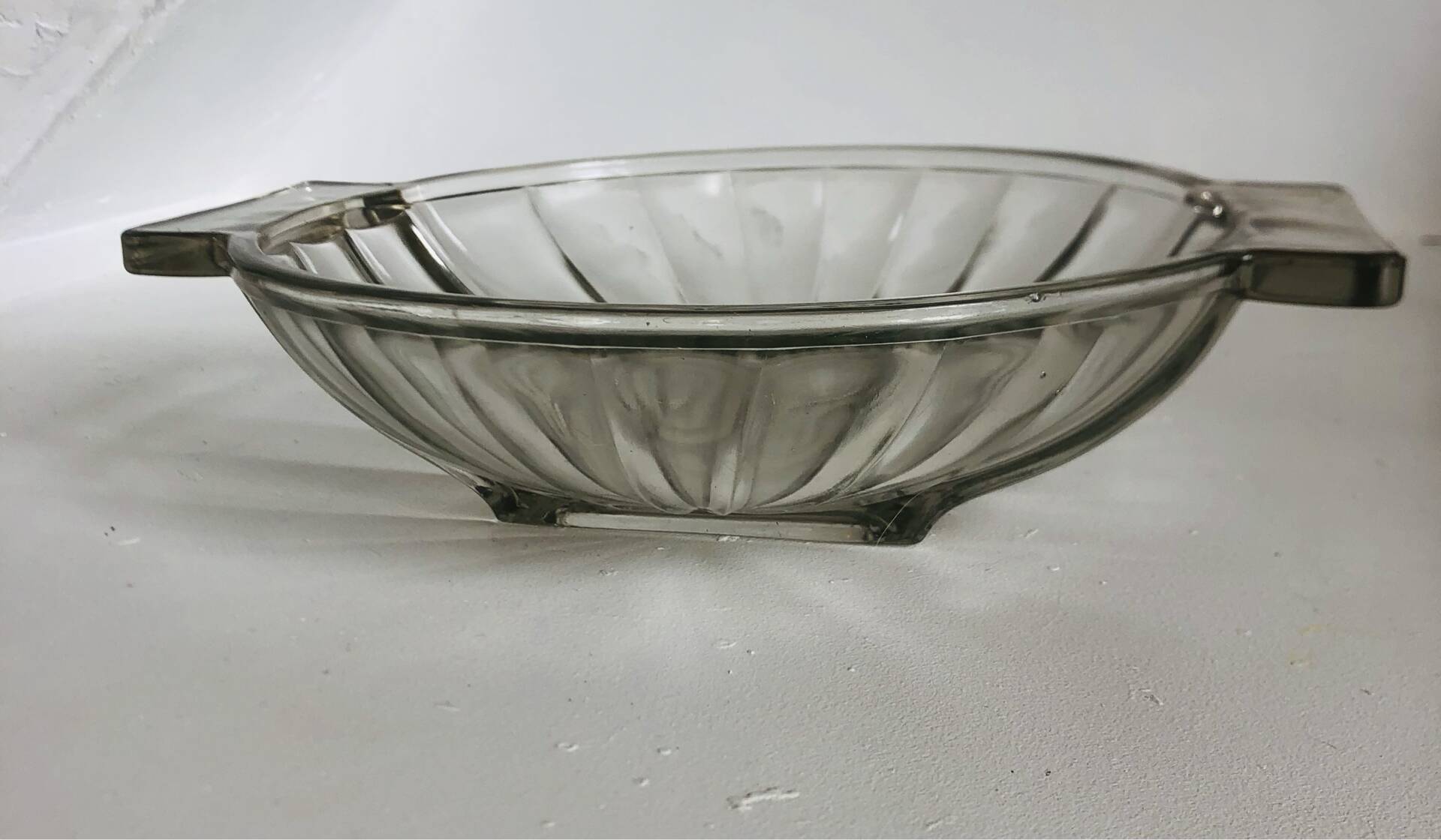 Art Deco pressed moulded glass bowl made in France
