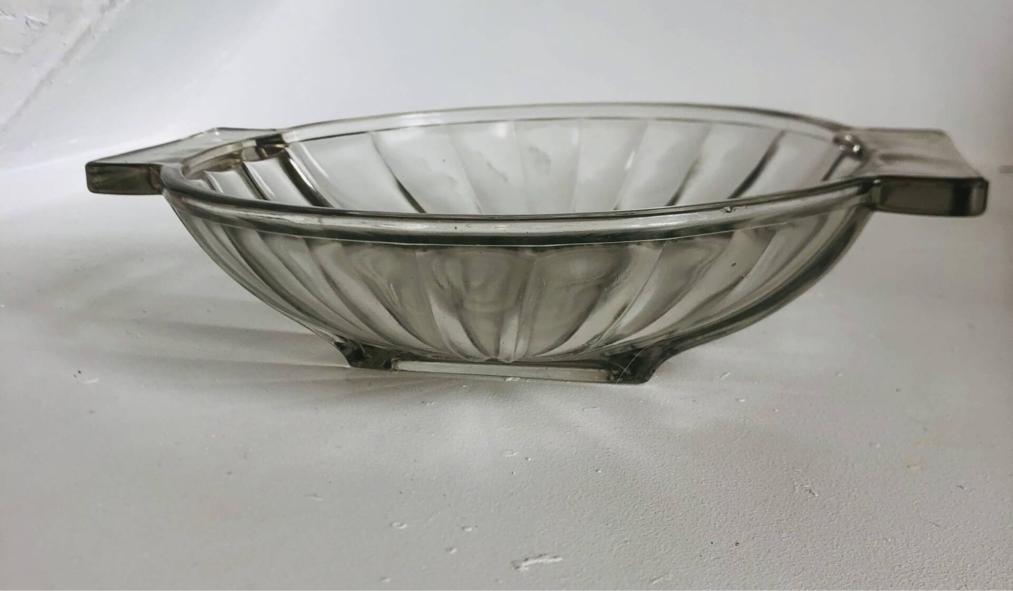 Art Deco pressed moulded glass bowl made in France